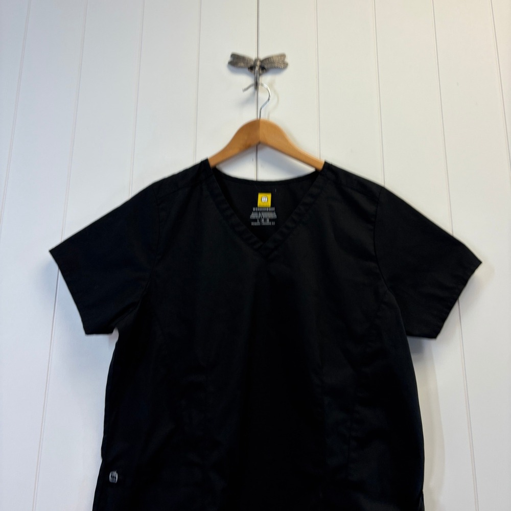 Wonder Wink Wonder Work Healthcare Scrub Top Womens Large Black Medical Dental